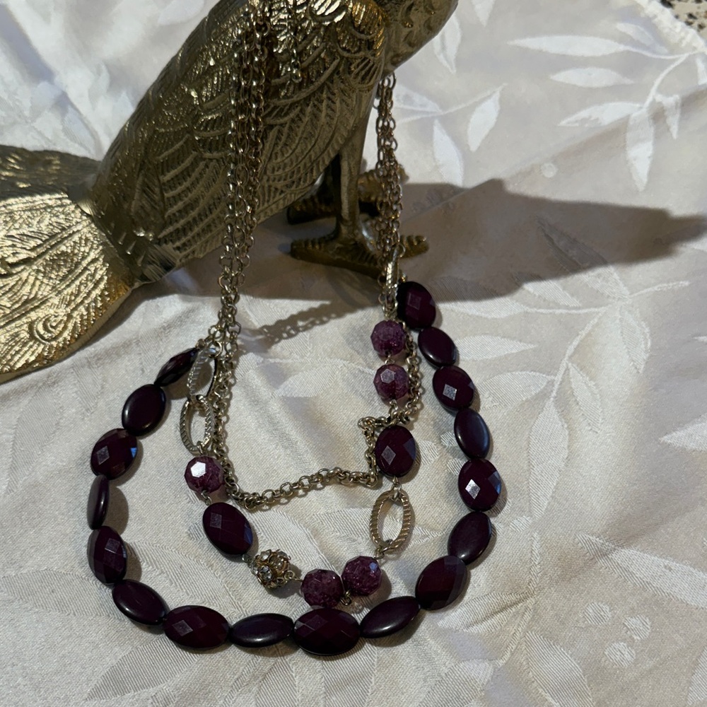 Elegant Purple and Silver Necklace